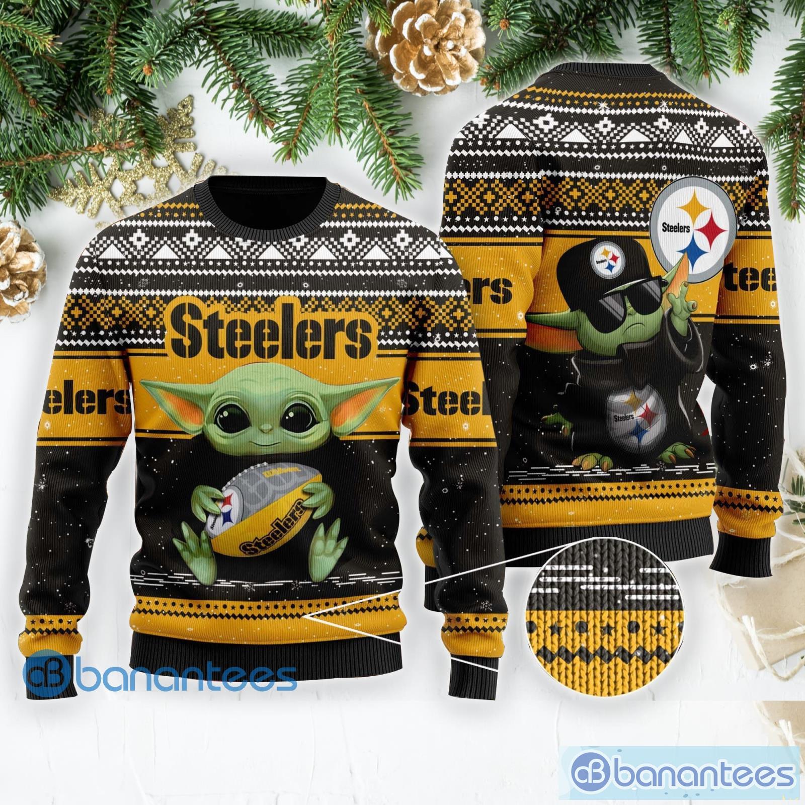 Pittsburgh Steelers Baby Yoda Star Wars NFL Ugly Christmas Sweater