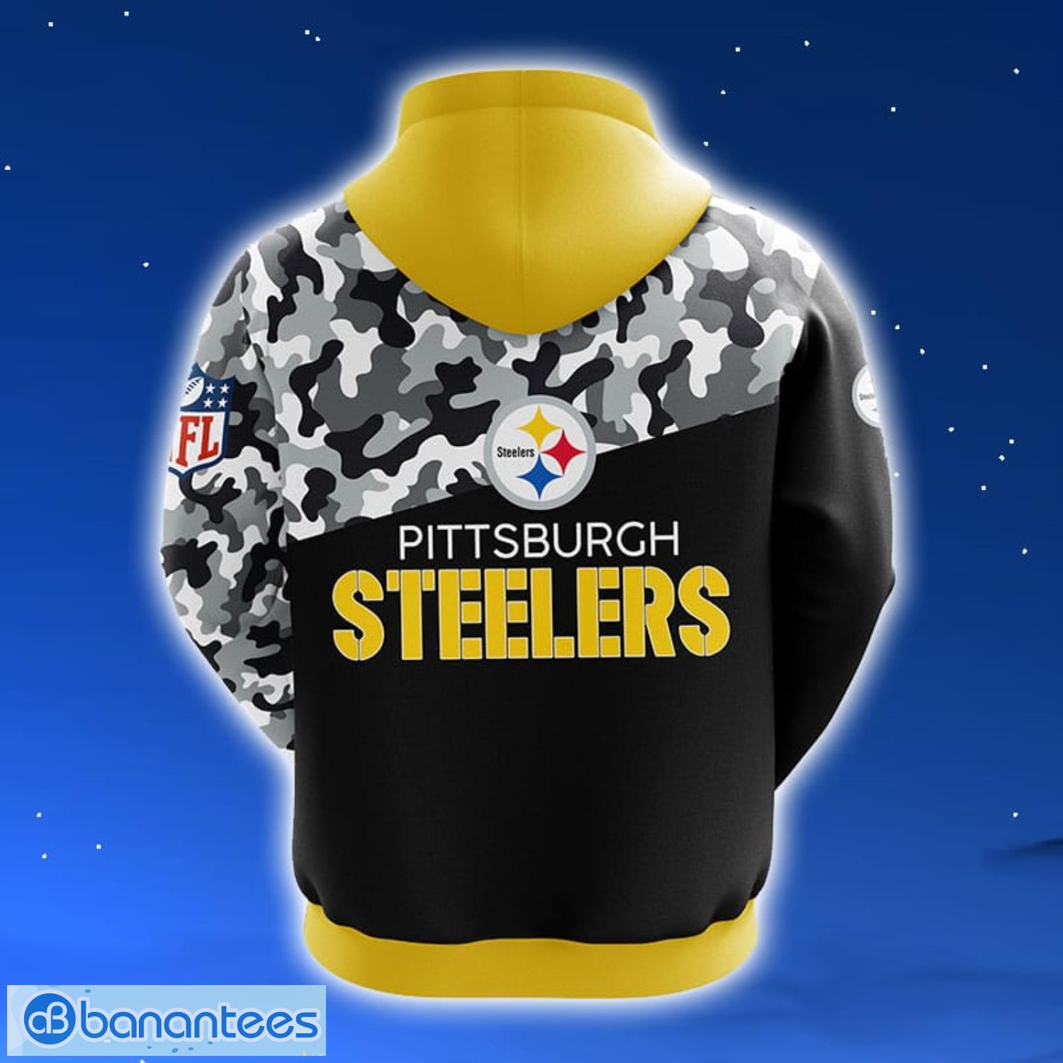 Pittsburgh Steelers NFL SKull Funny Yellow Hoodie, Zip Hoodie 3D All Over  Print For Fans