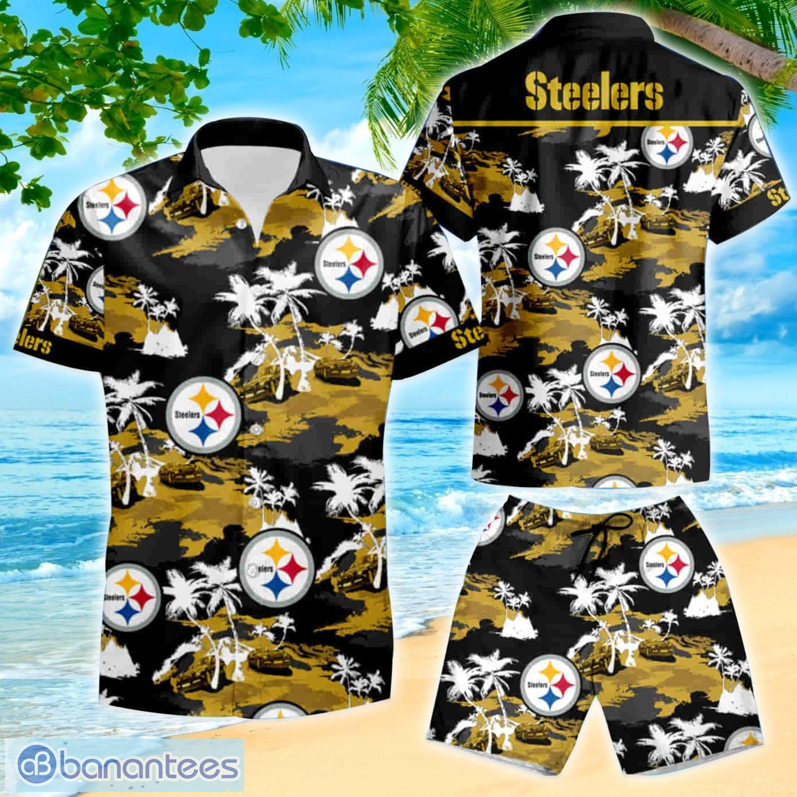 Pittsburgh Steelers Tommy Bahama 2023 Summer Hawaiian Shirt And Shorts -  Banantees