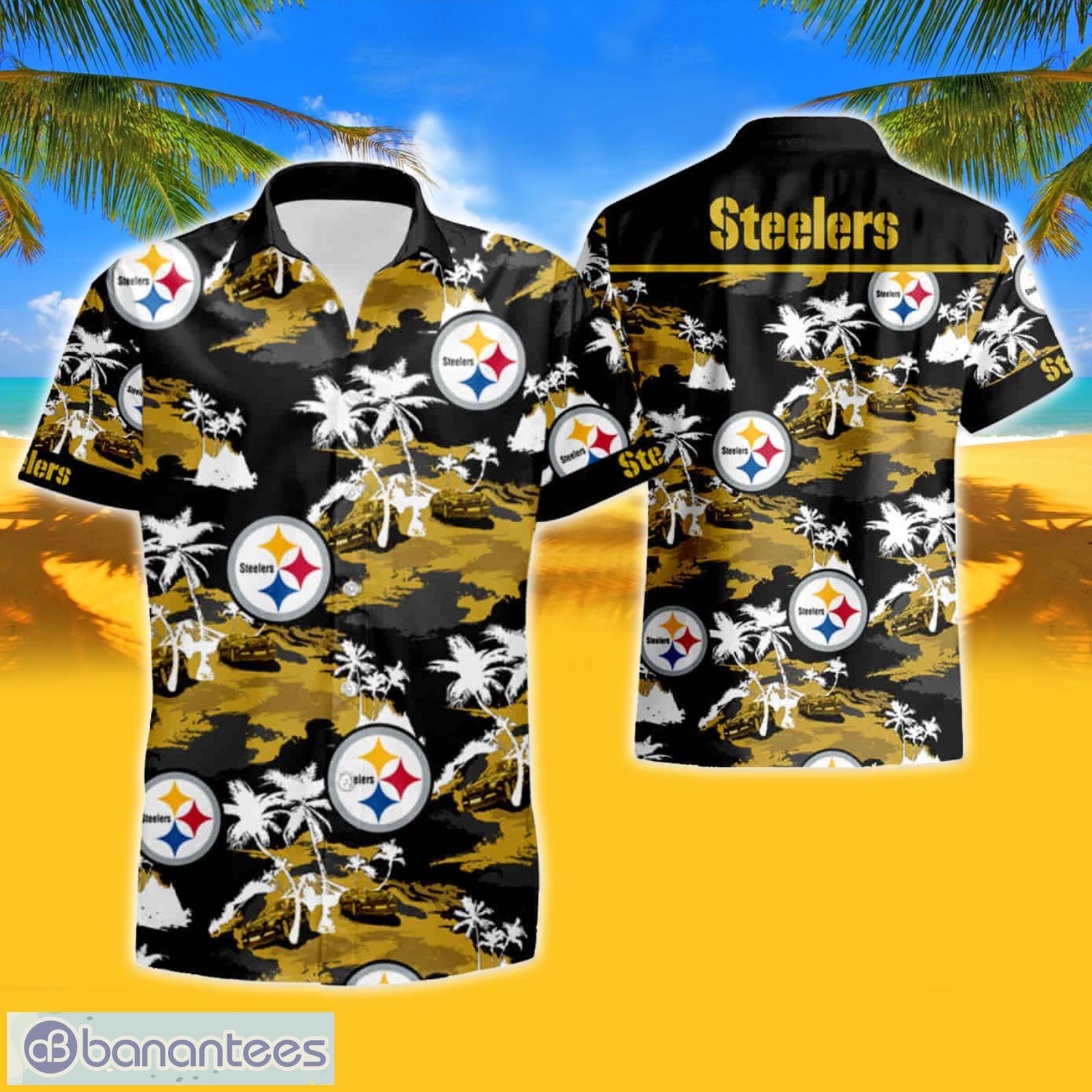 Pittsburgh Steelers Tommy Bahama 2023 Summer Hawaiian Shirt And Shorts -  Banantees