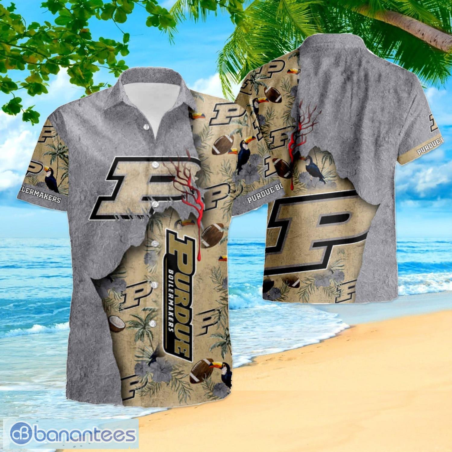 Purdue Boilermakers NCAA Custom Name Hawaiian Shirt For Beach