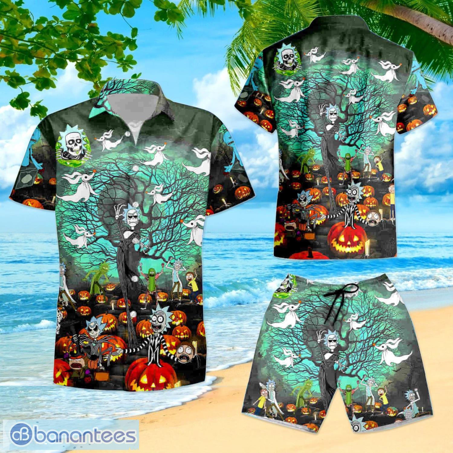 rick and morty nightmare halloween short sleeve aloha hawaiian shirt and shorts beach gift 1 image Rick And Morty Nightmare Halloween Short Sleeve Aloha Hawaiian Shirt And Shorts Beach Gift Product Photo 2