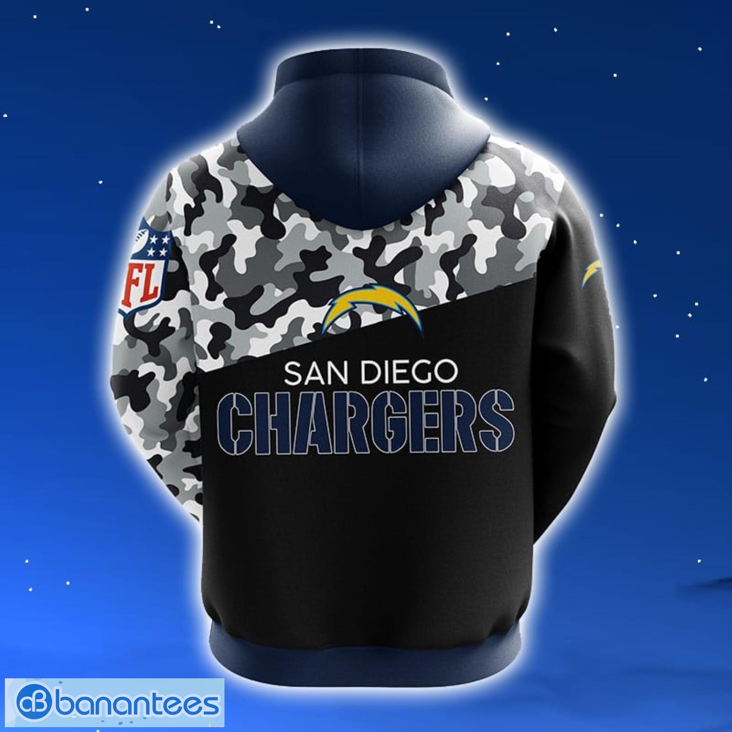 NFL San Diego Chargers Blue 3D Hoodie Zip Hoodie For Men And Women Sport  Gift - Banantees