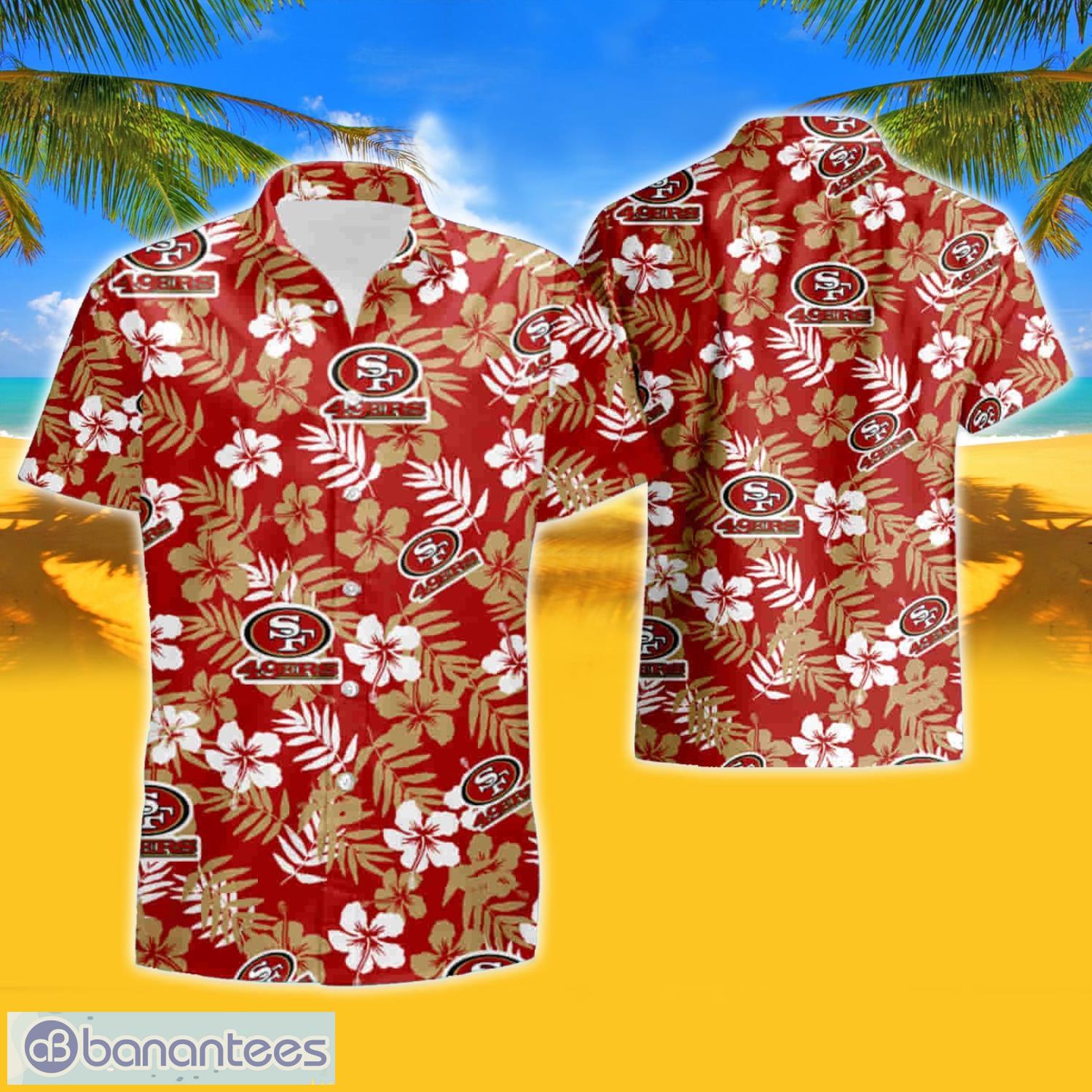 San Francisco 49ers Logo Flowers Hawaii Shirt Summer Button Up