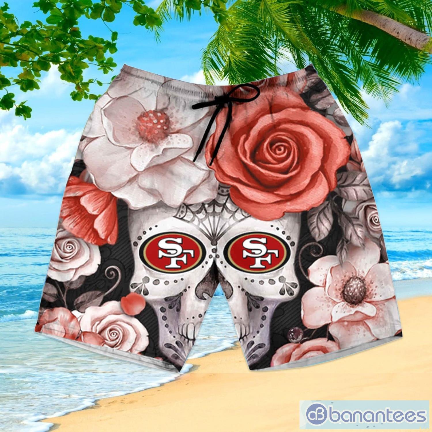 San Francisco 49ers Hawaiian Shirts Fireball Button Short Sleeve