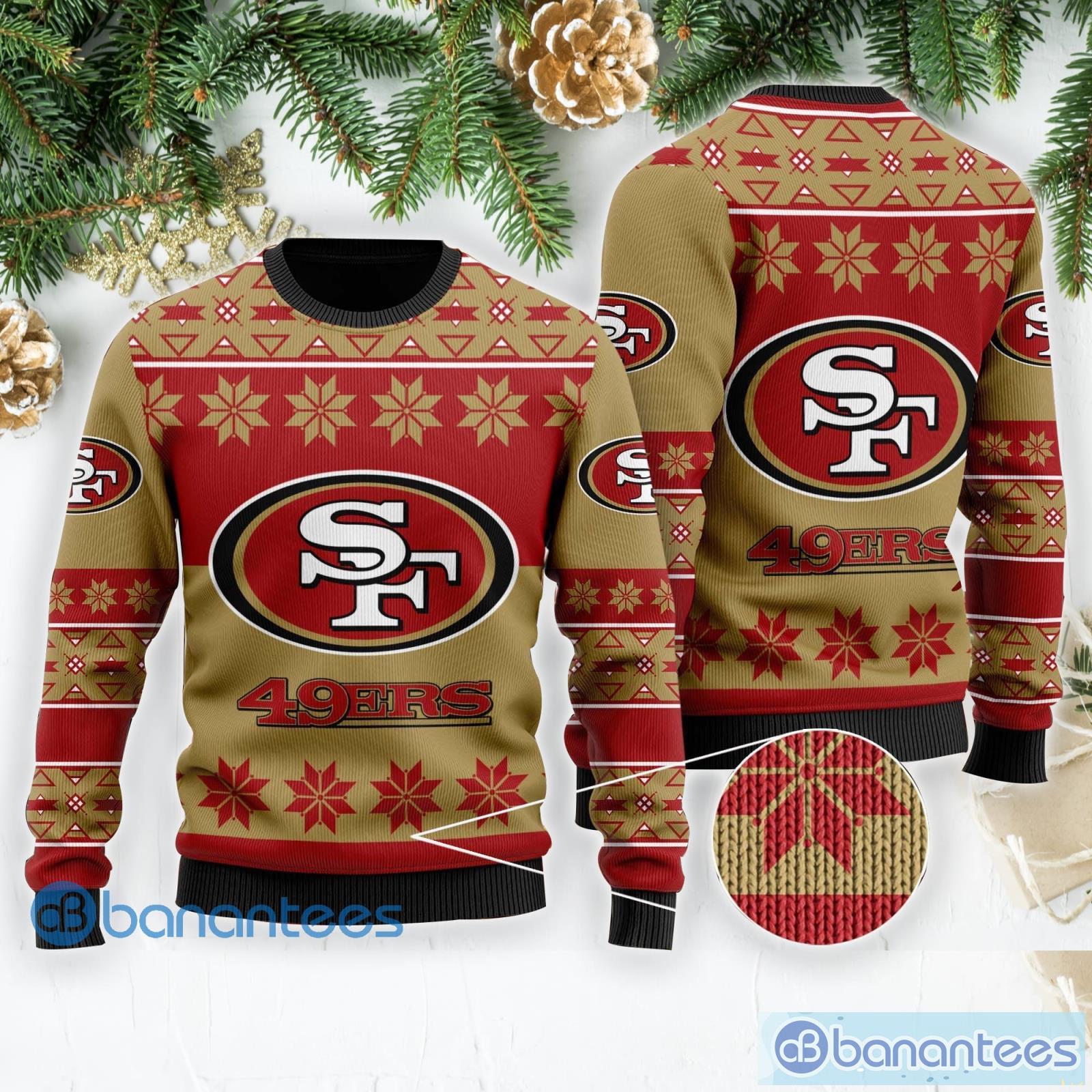 San Francisco 49ers Snowflakes Pattern Ugly Christmas Sweater