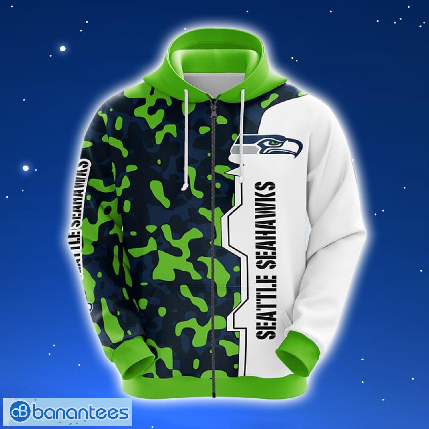 NFL Seattle Seahawks Green 3D Hoodie Zip Hoodie For Men And Women Sport  Gift - Banantees