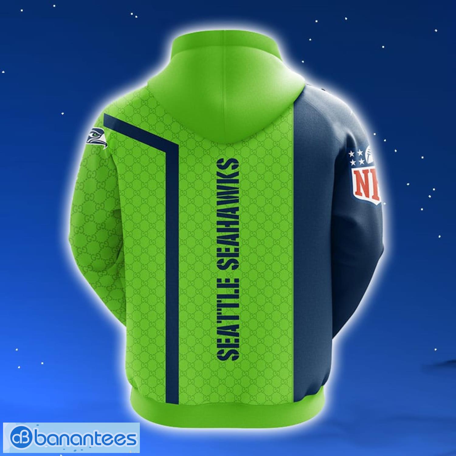 Seattle Seahawks NFL Green Unisex Hoodie, Zip Hoodie 3D All Over