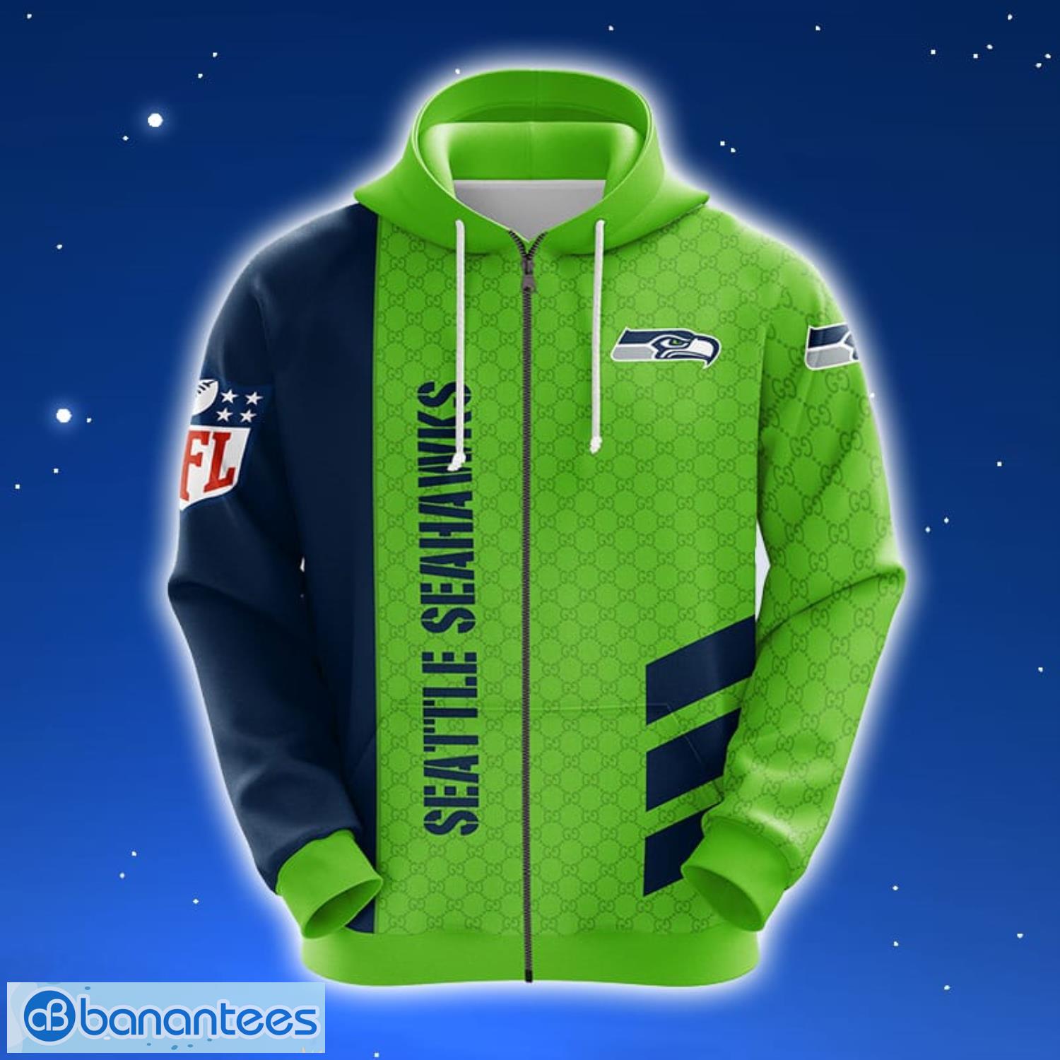 NFL Seattle Seahawks Green 3D Hoodie Zip Hoodie For Men And Women Sport  Gift - Banantees