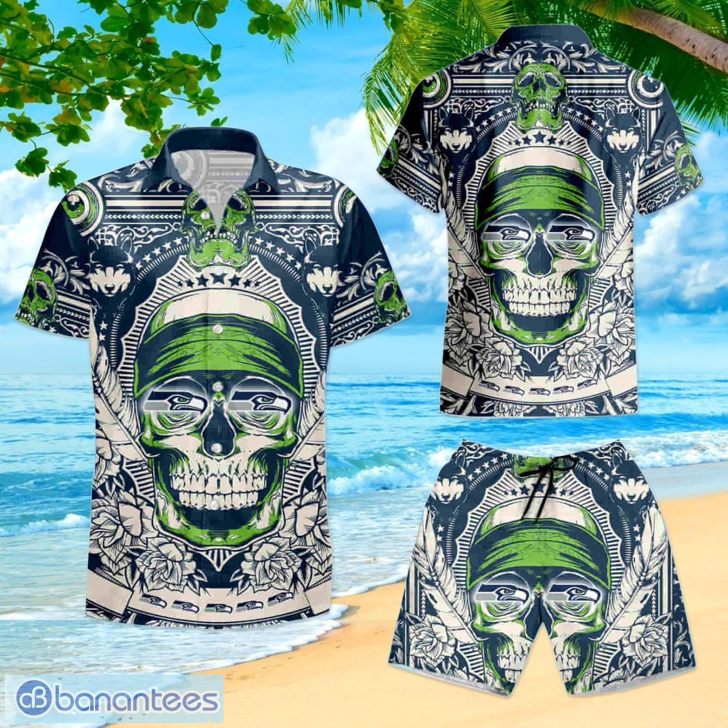 Seattle Seahawks Skull Custom Name 3D All Over Printed Shirt