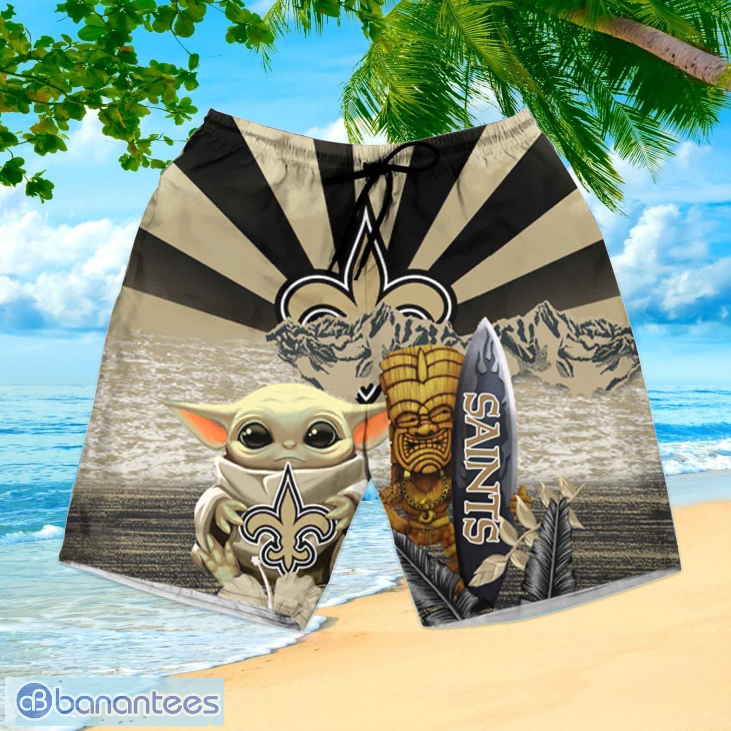 New Orleans Saints NFL Baby Yoda 3D Hawaiian Shirt And Shorts For