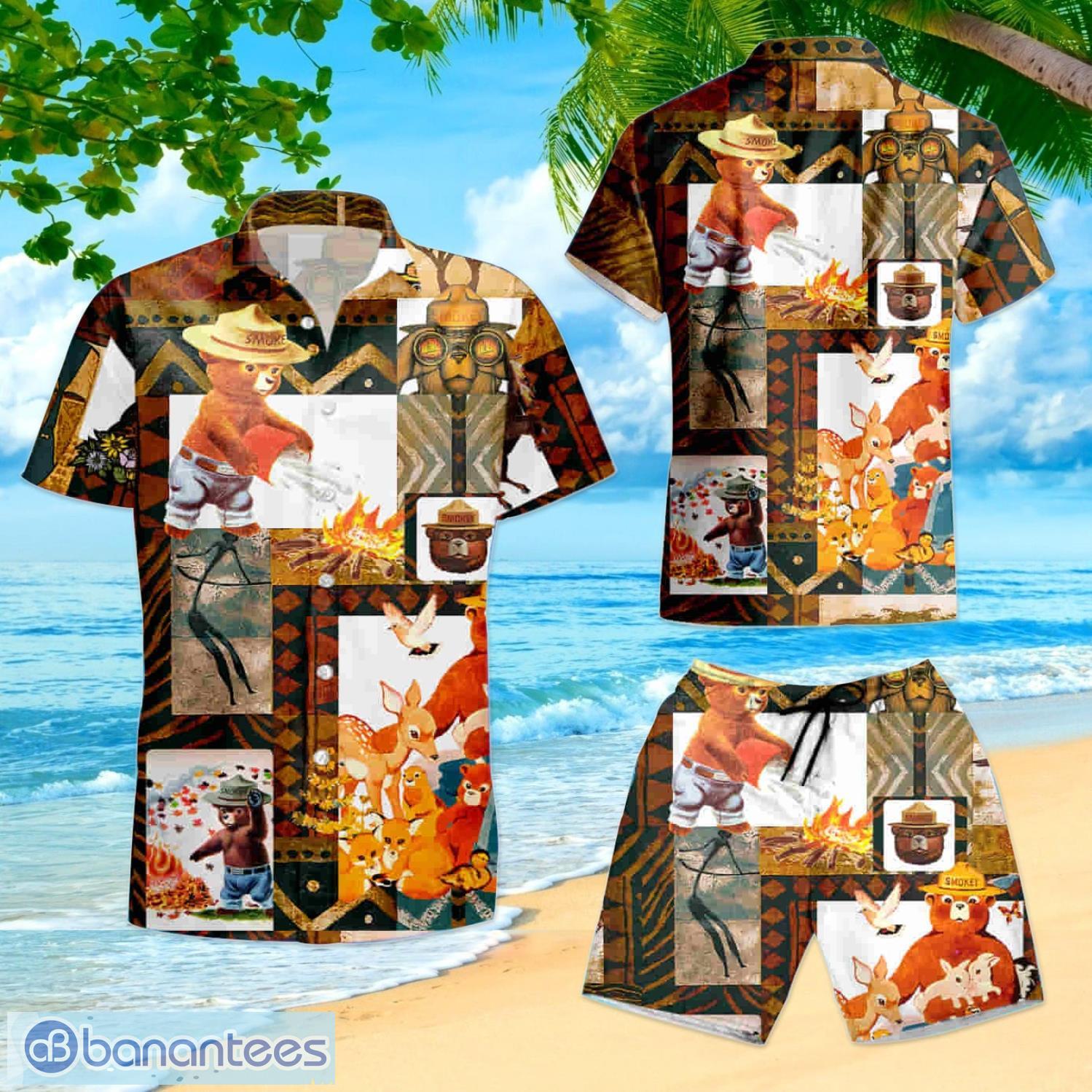 https://image.banantees.com/2023/08/smokey-bear-short-sleeve-aloha-hawaiian-shirt-and-shorts-beach-gift-1.jpg