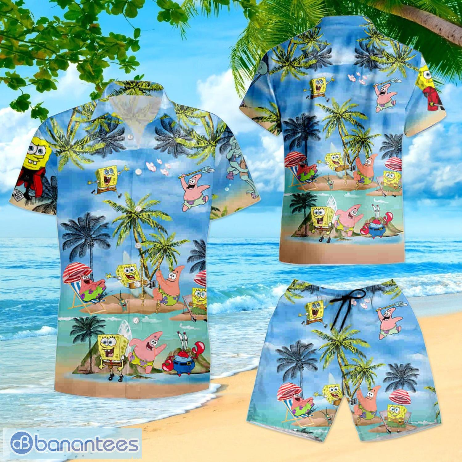 Top-selling item] SpongeBob SquarePants Full Print Hawaii Shirt And Beach  Shorts