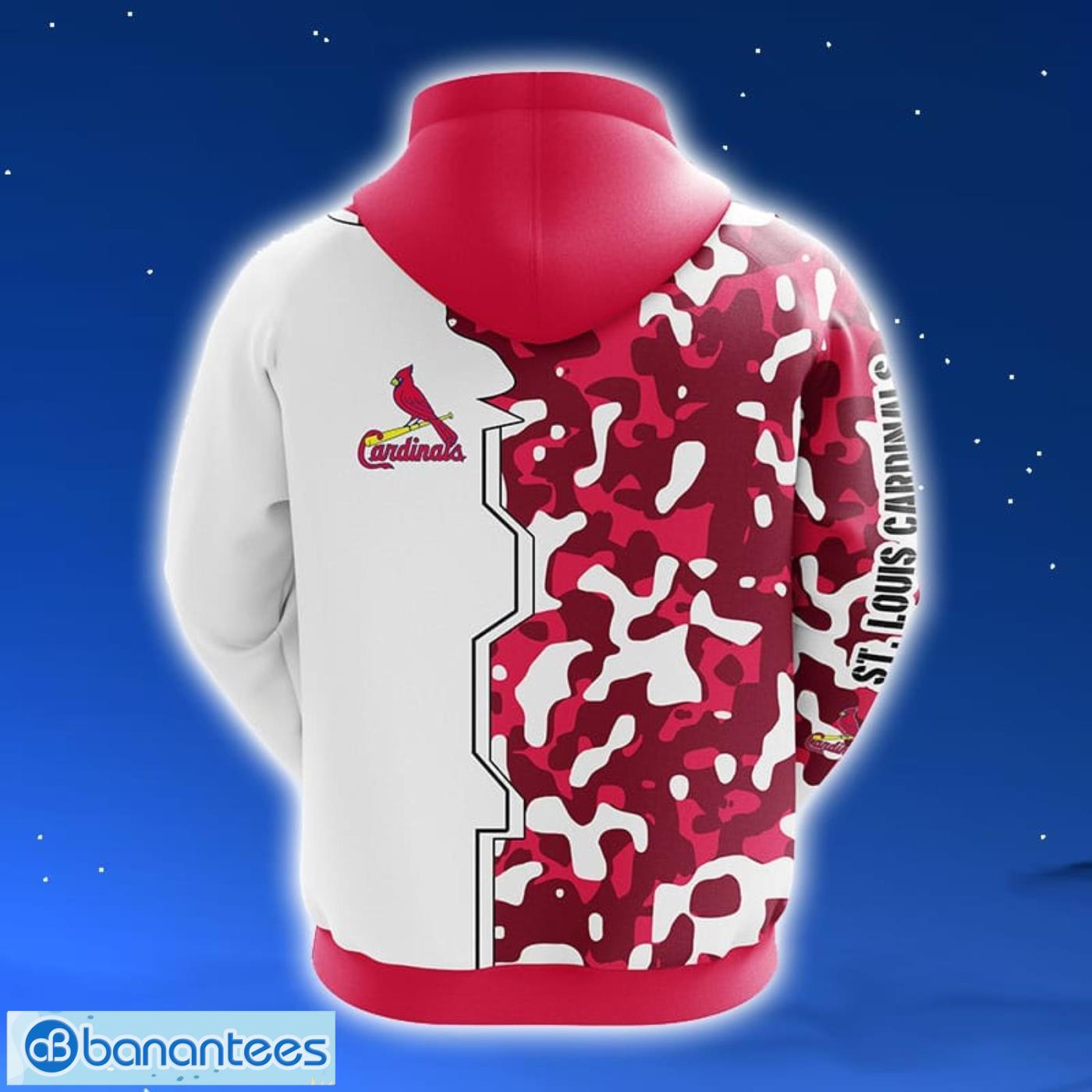 MLB St. Louis Cardinals Camouflage Red 3D Hoodie Zip Hoodie For