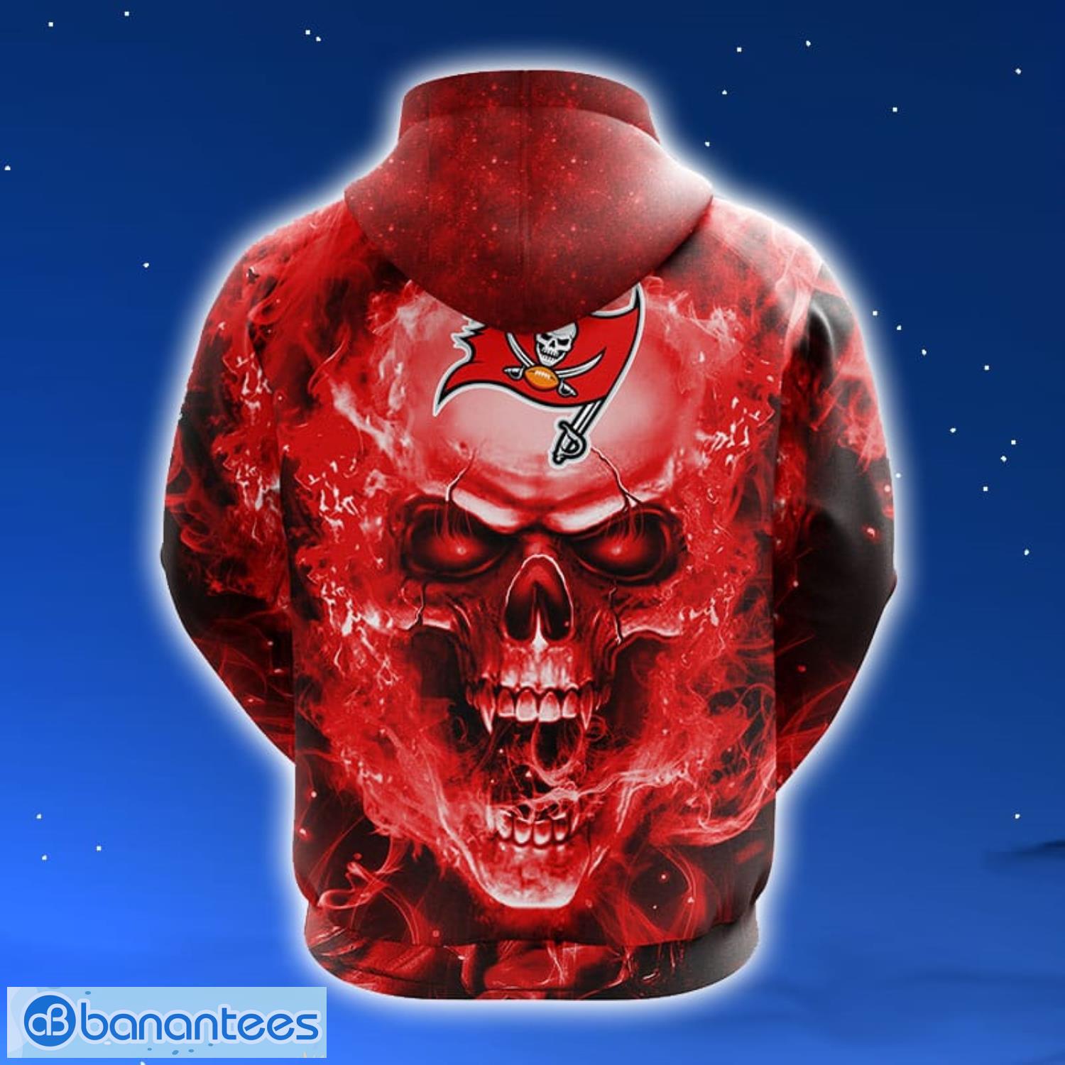 NFL Tampa Bay Buccaneers Skull Flower Red Hoodie Dress 3D