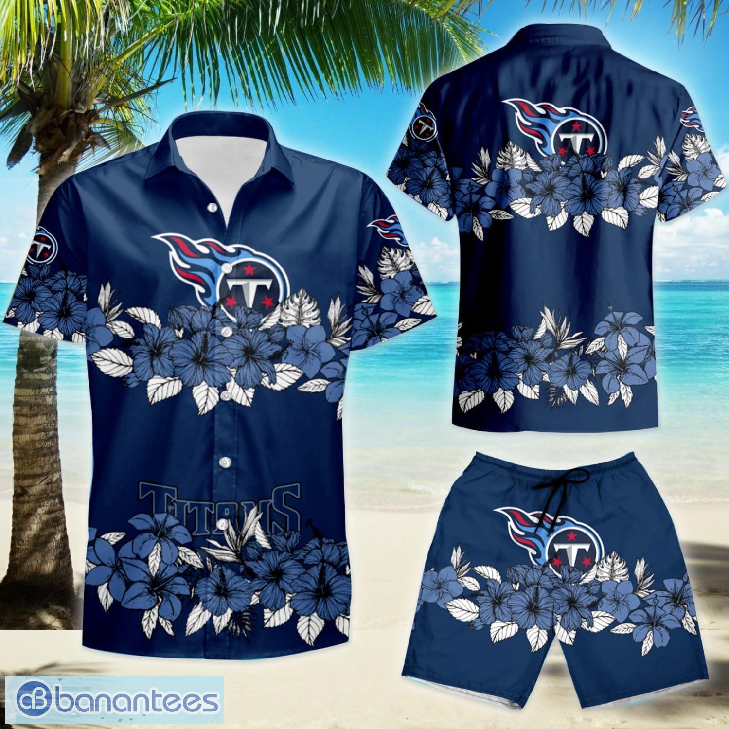 Tennessee Titans NFL And Palm Trees Hawaii Style 3D T-Shirt - Banantees