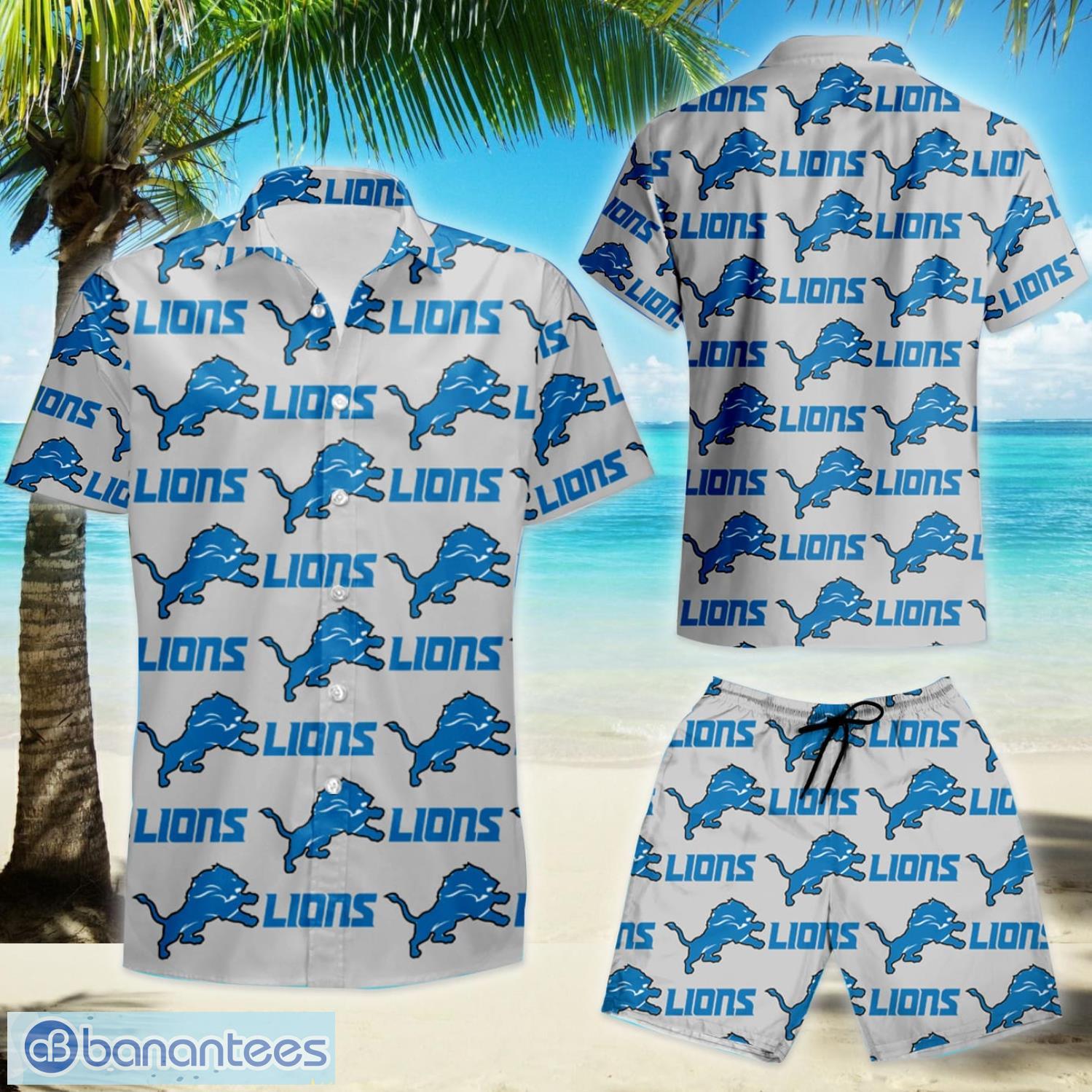 Detroit Lions NFL Custom Name Hawaiian Shirt - Banantees