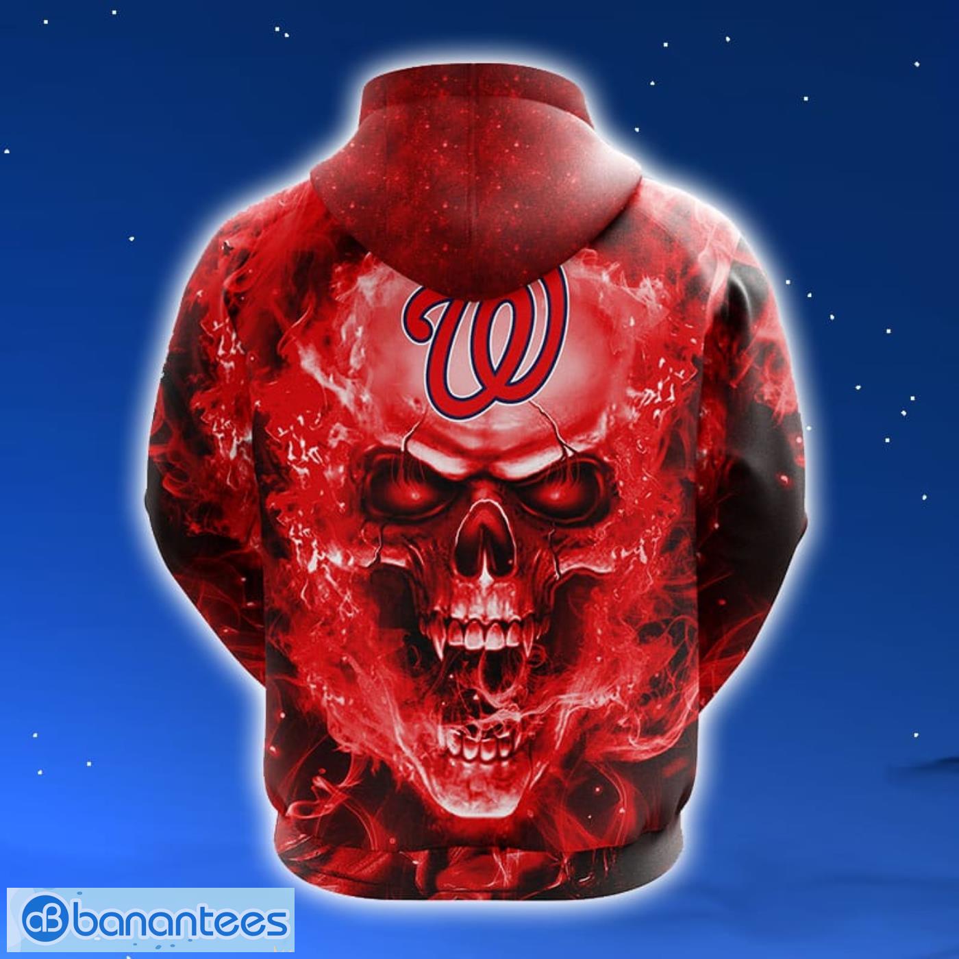 Washington Nationals MLB Skull Funny Red 3D Hoodie Zip Hoodie For Men And Women Sport Gift Product Photo 2