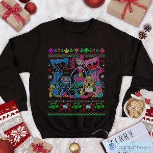 Poppy Playtime Ugly Christmas Sweatshirt Huggy Wuggy Kissy Missy Poppy Playtime Family Christmas Sweater Product Photo 1