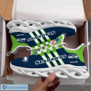 Custom Name Seattle Seahawks Running Sneakers Striped Style Max Soul Shoes Product Photo 3