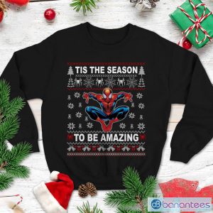 Spiderman Sweatshirt Spiderman T Shirt Tis The Season To Be Amazing Shirt Christmas Xmas Gifts Product Photo 1