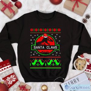 Jurassic Park Jurassic Park Christmas Sweatshirt Dinosaur Santa Claws Dinosaur Xmas Sweater Product Photo 1