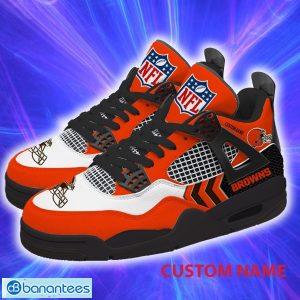 Custom Name Cleveland Browns NFL Air Jordan 4 Sneakers For Men And Women Unisex Running Shoes - Custom Name Cleveland Browns NFL Latest Air Jordan 4 Unisex Sneakers Running For Men And Women Gift
