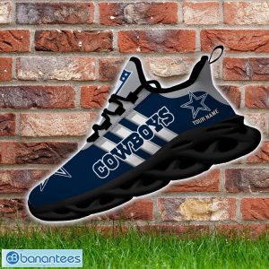Custom Name Dallas Cowboys Running Sneakers Striped Style Max Soul Shoes For Fans Product Photo 3