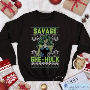 She Hulk Christmas Shirt She-Hulk Savage She-Hulk Sweatshirt Avengers Superhero Xmas Shirt Product Photo 1