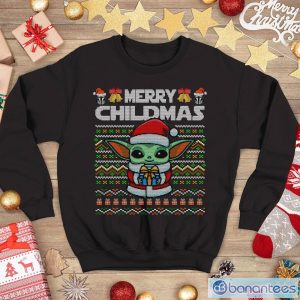Baby Yoda Childmas Fire Christmas Sweatshirt Product Photo 1