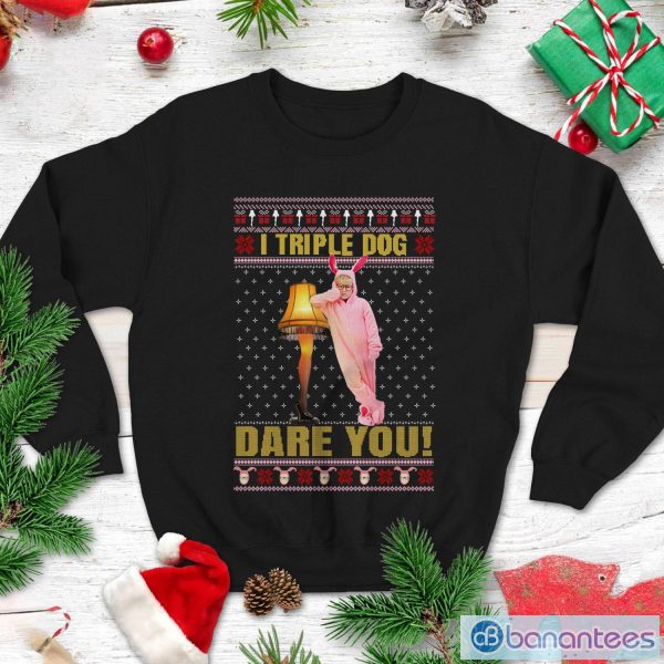 A Christmas Story Christmas Sweatshirt Ralphie Leg Lamp T Shirt I Triple Dog Dare You Christmas Sweatshirt Product Photo 1