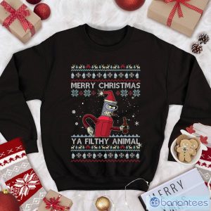 Futurama Christmas Swaeatshirt Merry Christmas Ya Filthy Animal Christmas Sweatshirt Product Photo 1
