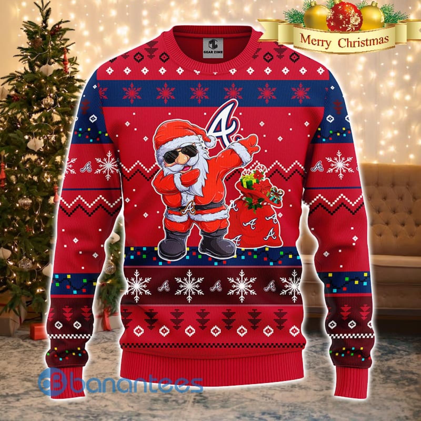 Atlanta Braves Dabbing Santa Claus Christmas Ugly Sweater
