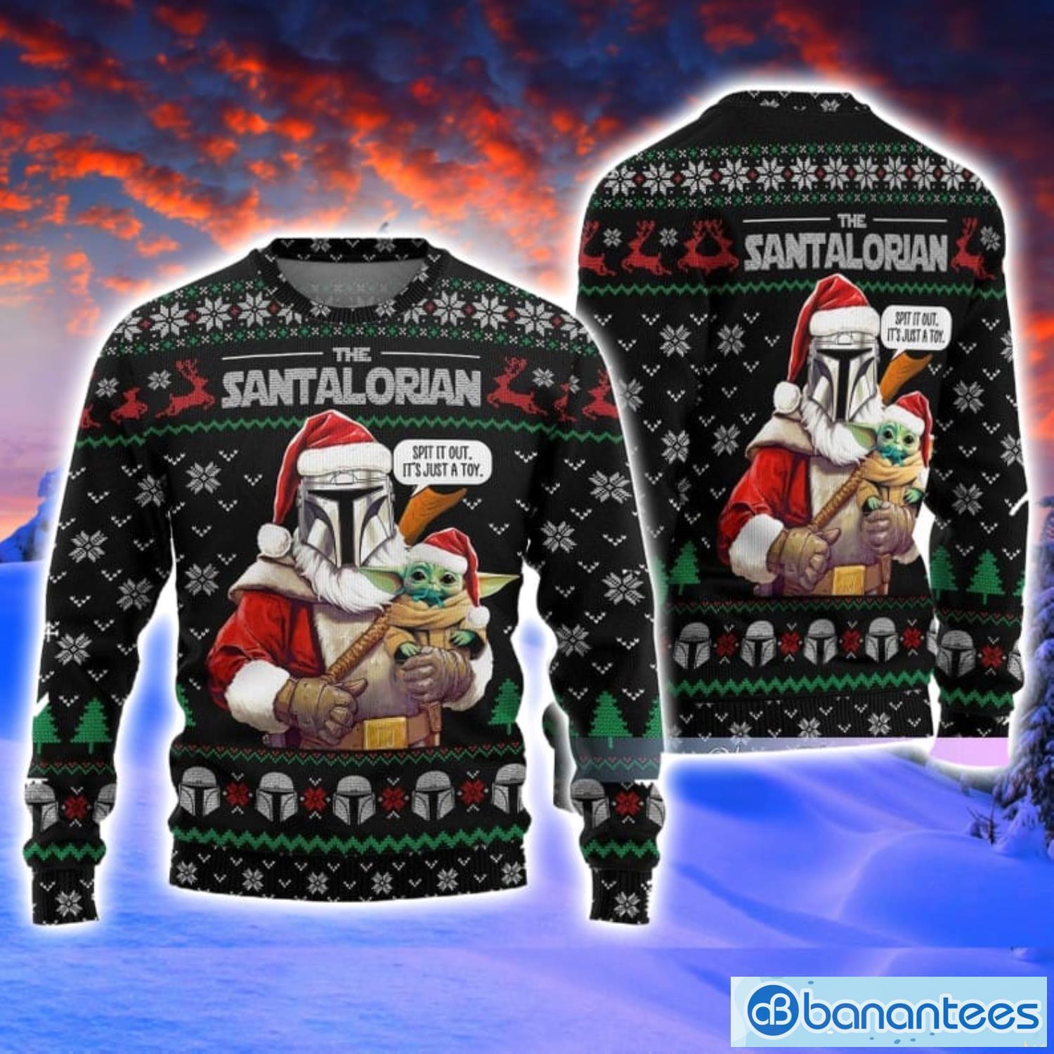 New York Yankees Baby Yoda Ugly Christmas Sweater Christmas Gift - Banantees