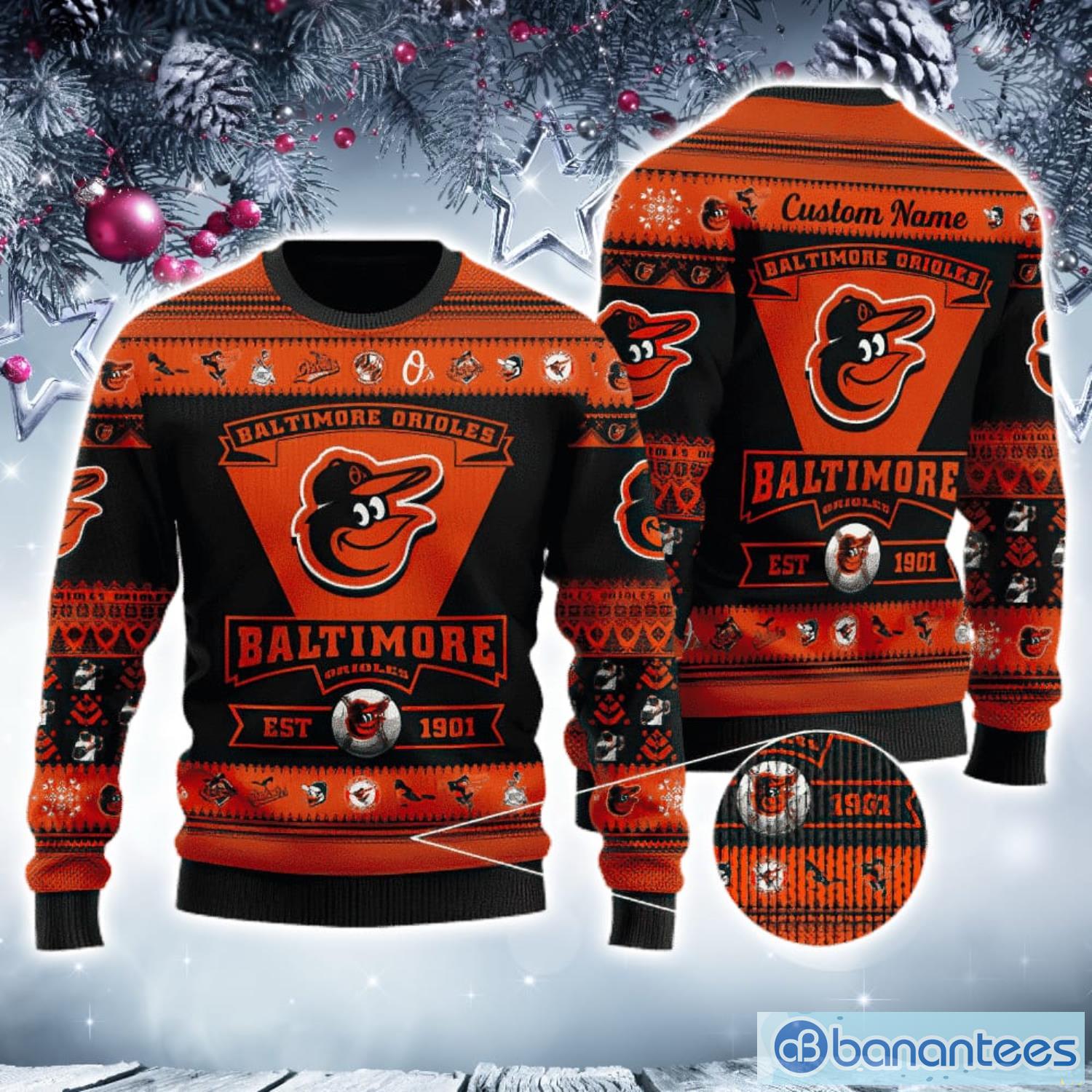 Baltimore Orioles Sports Football American Ugly Christmas Sweater