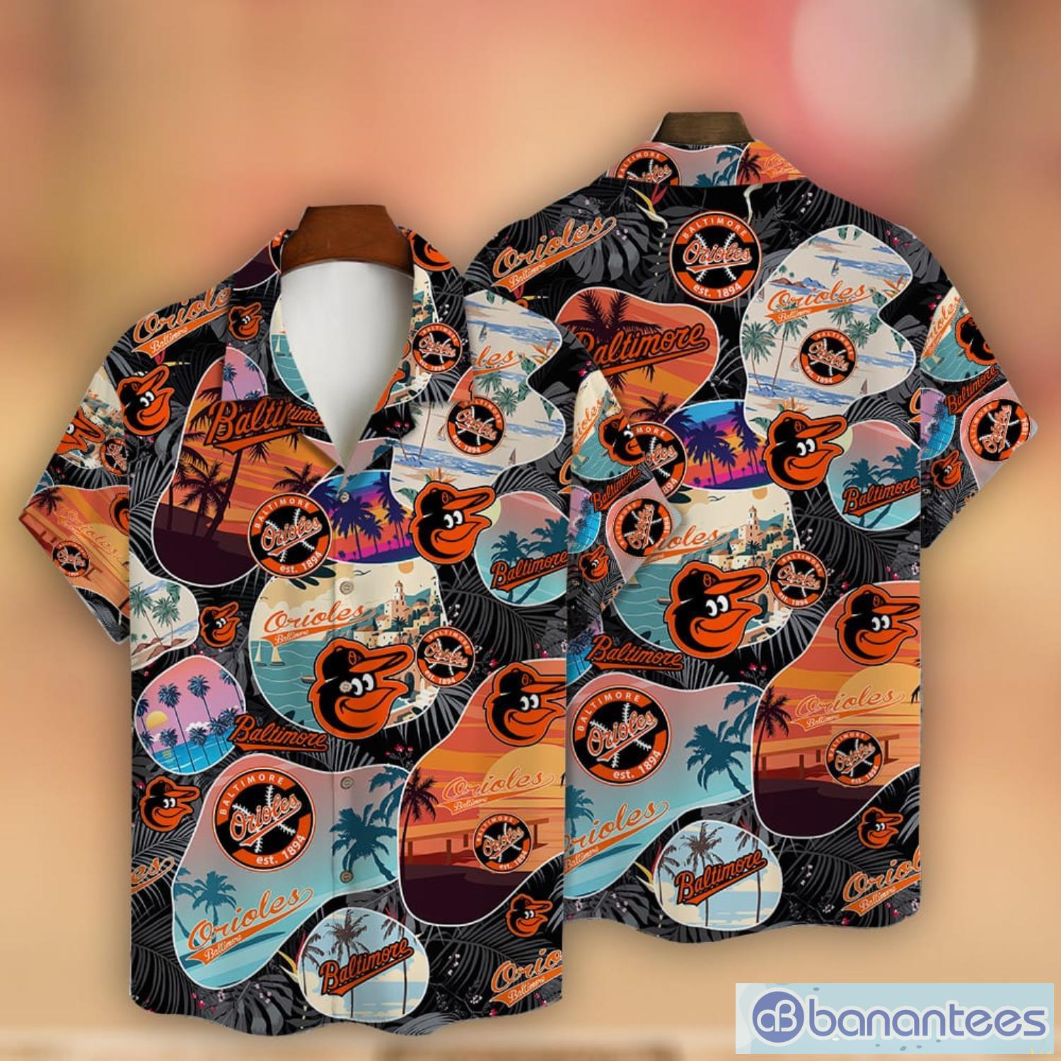 Baltimore Orioles Baseball Pattern Vintage Hawaiian Shirt - Banantees