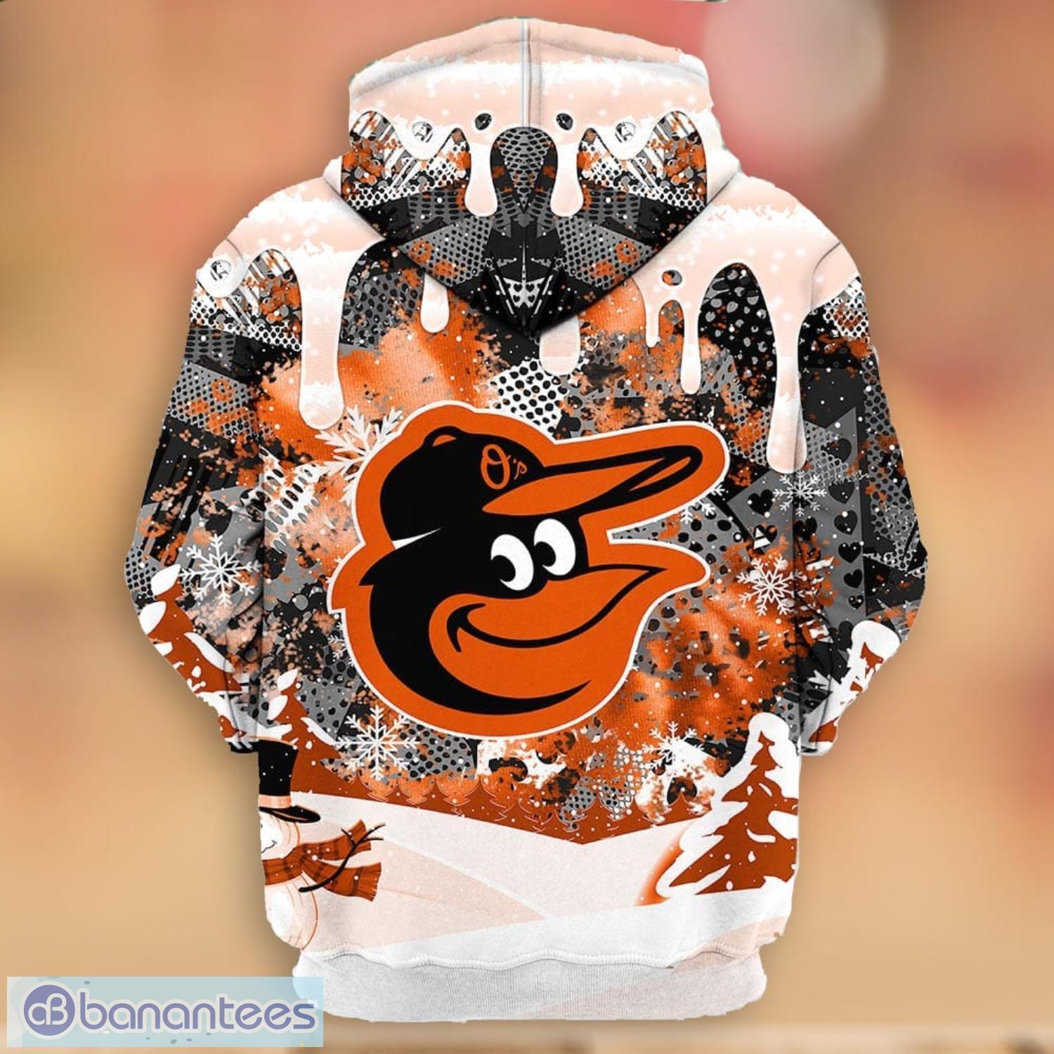 Baltimore Orioles All Over Print Orange 3D Hoodie Zipper - T-shirts Low  Price