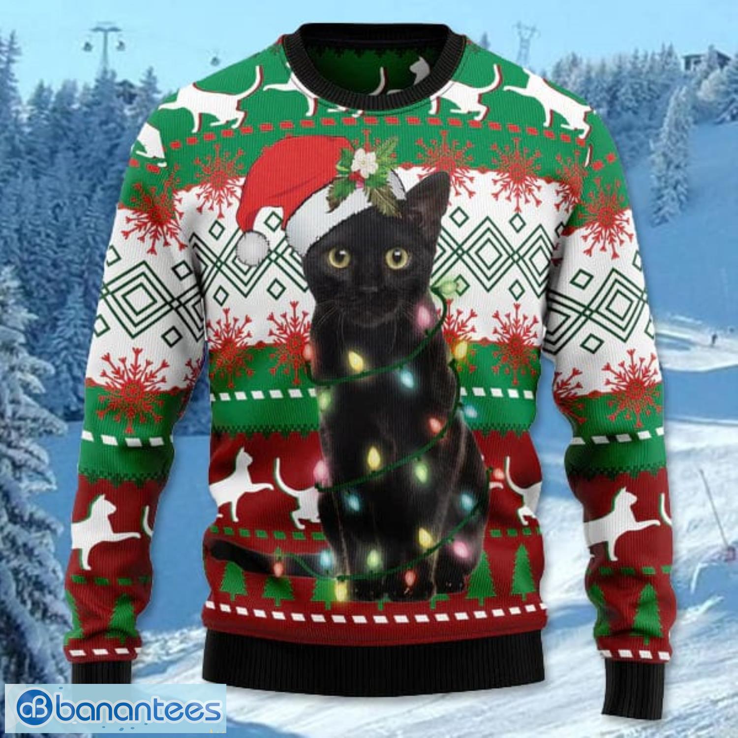black cat meowy all over printed 3d ugly christmas sweater noel men and women gift 1 image Black Cat Meowy All Over Printed 3D Ugly Christmas Sweater Noel Men And Women Gift Product Photo 2