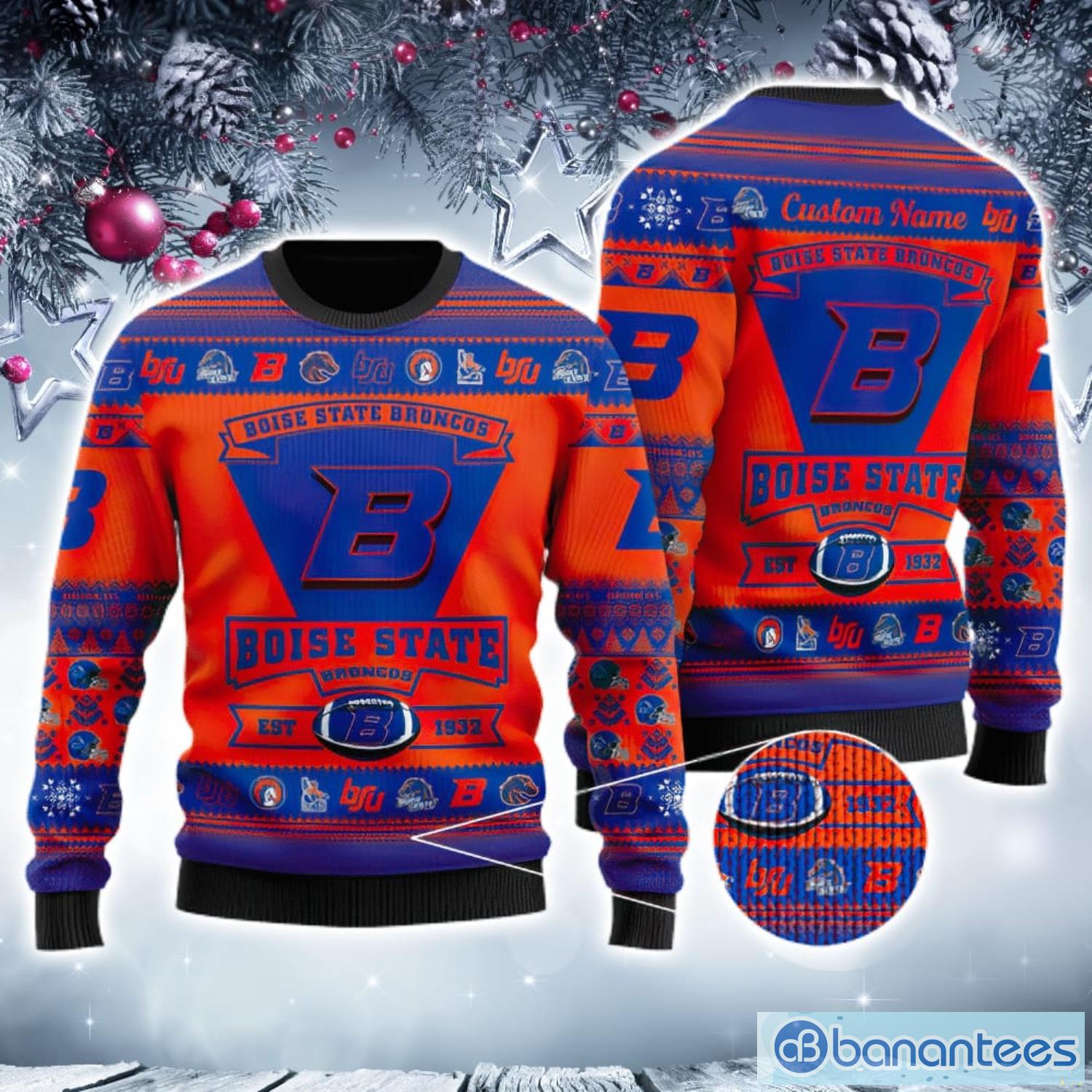 Custom Name And Number Broncos NFL Ugly Christmas Sweater