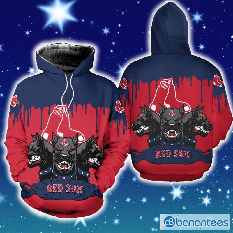 Boston Red Sox 3 Heads Cerberus Hoodie Zip Hoodie Christmas Fans All Over  Printed Gift For Men And Women - Banantees