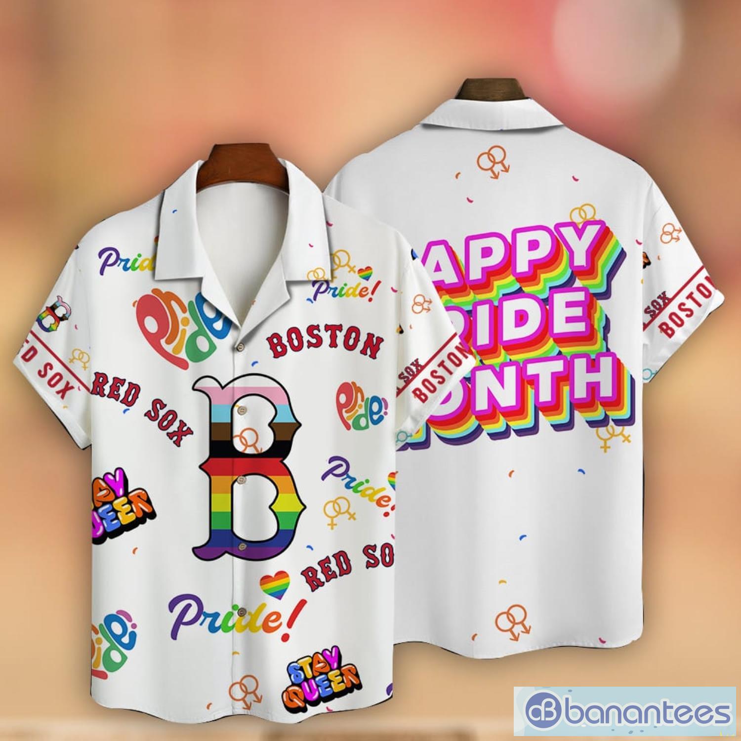 Boston Red Sox Baseball Pattern Vintage Hawaiian Shirt - Banantees