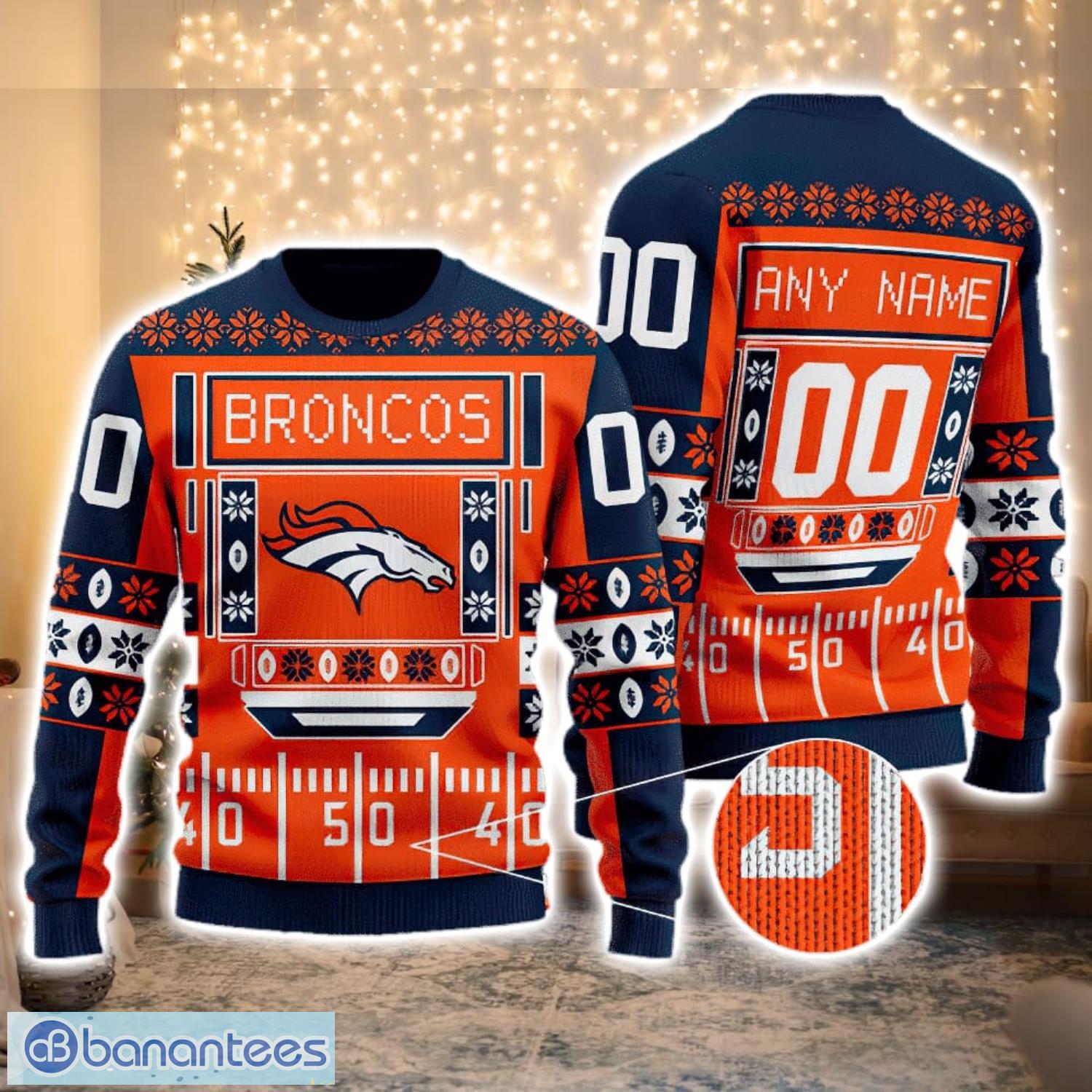 Broncos Nfl Custom Name And Number For Sport Fans Ugly Christmas