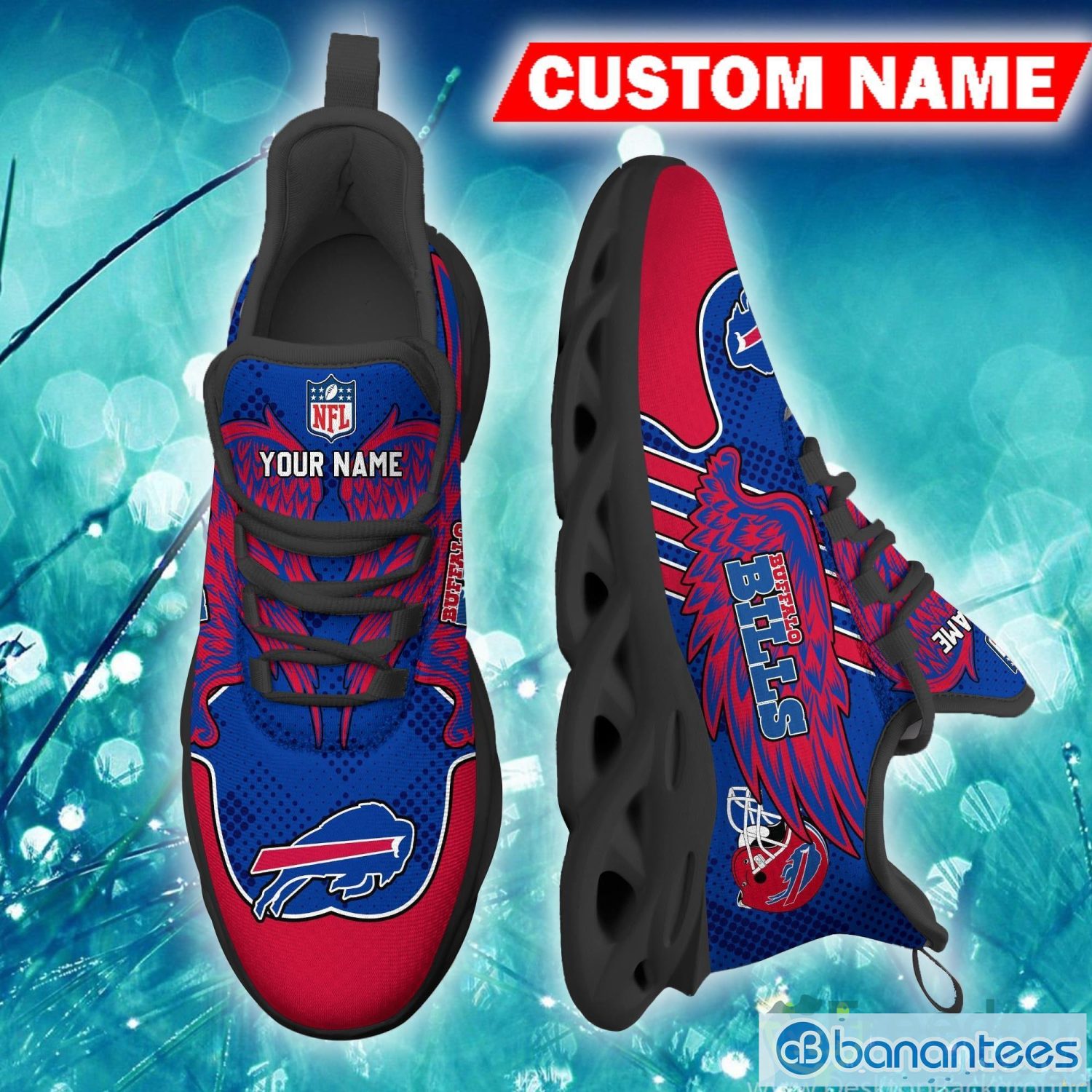 Buffalo Bills NFL Max Soul Shoes Custom Name Running Sneakers