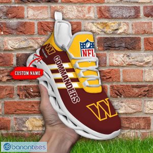 Custom Name Washington Football Running Sneakers Striped Style Max Soul Shoes Product Photo 2