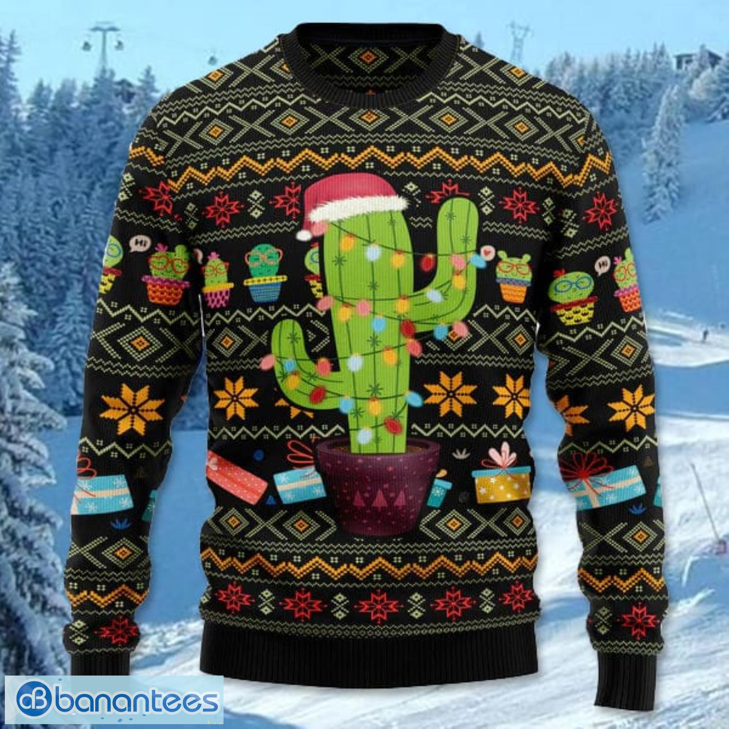cactus xmas all over printed 3d ugly christmas sweater noel men and women gift 1 image Cactus Xmas All Over Printed 3D Ugly Christmas Sweater Noel Men And Women Gift Product Photo 2