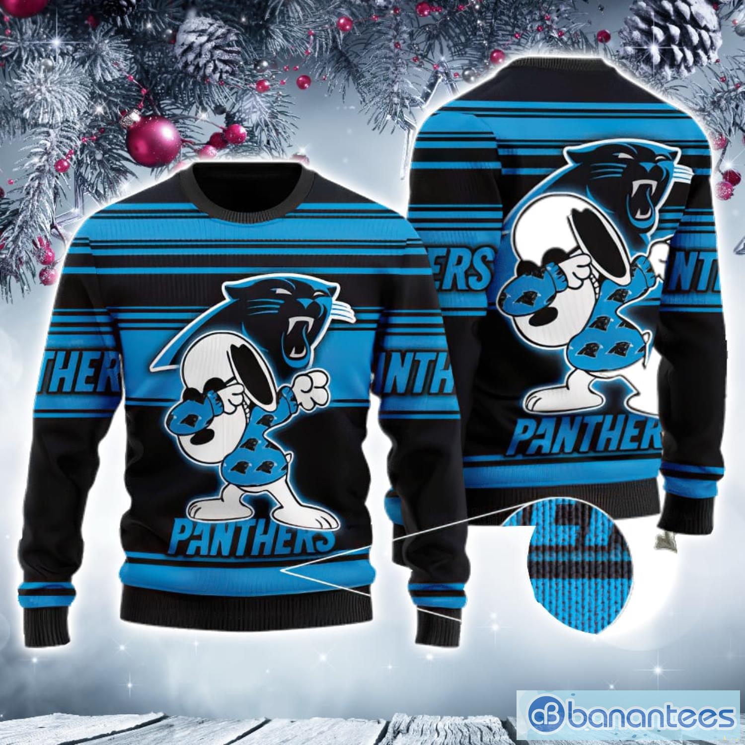 Women's Carolina Panthers Hoodie 3D Snoopy Christmas Carolina