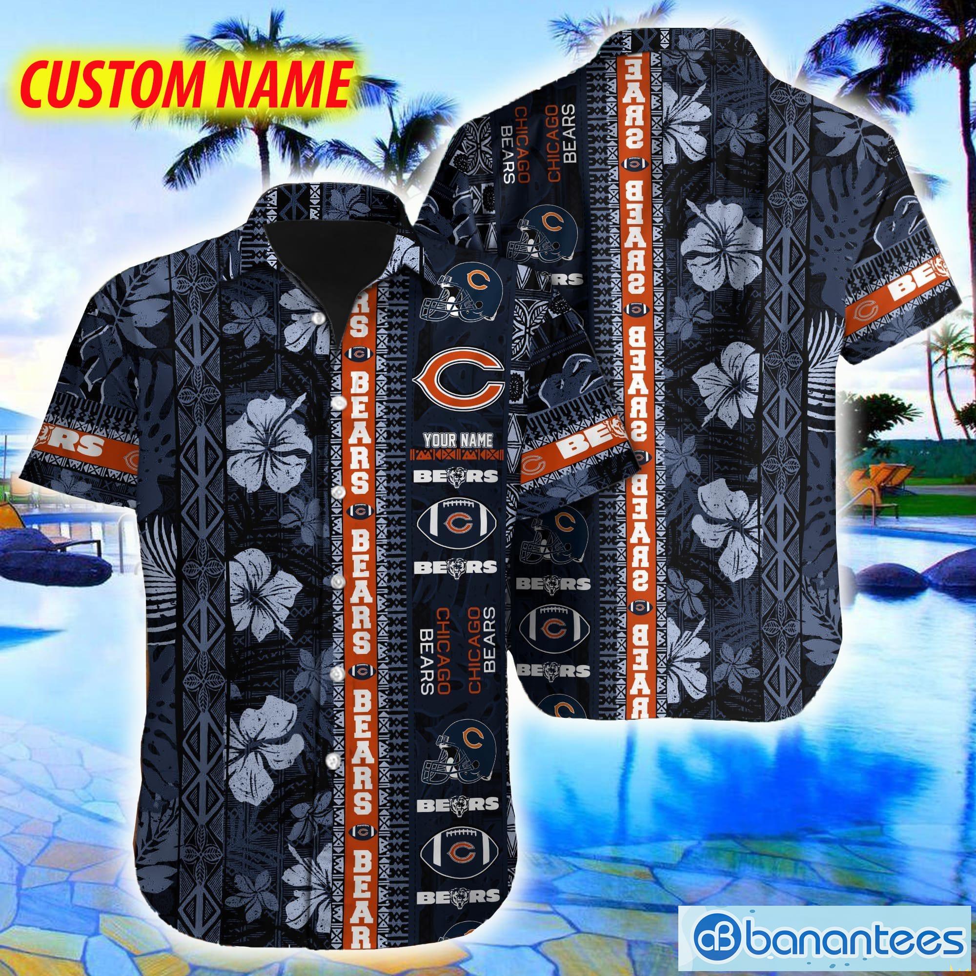 Chicago Bears NFL Custom Name Hawaiian Shirt - Banantees