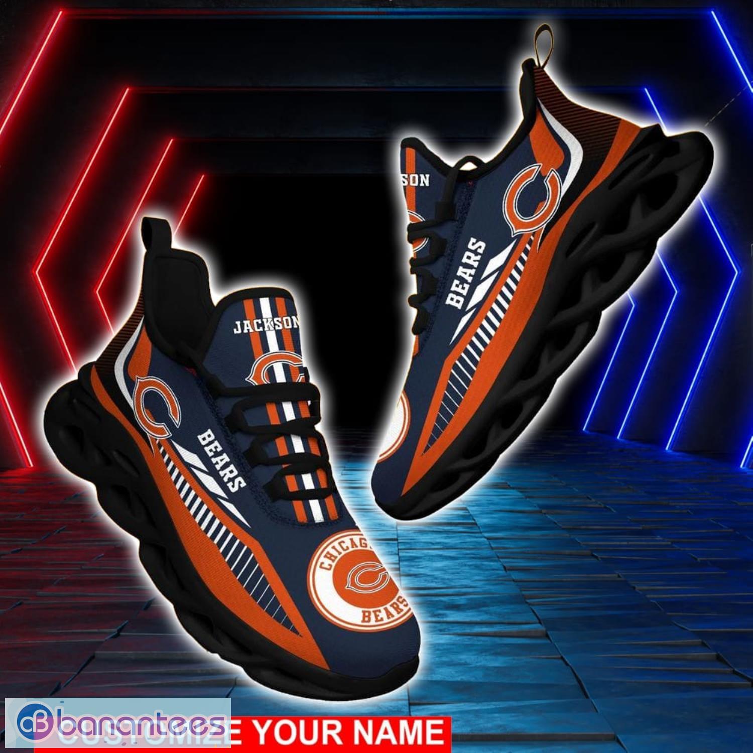 Chicago Bears Custom Name 2023 NFL Max Soul Shoes For Men And Women