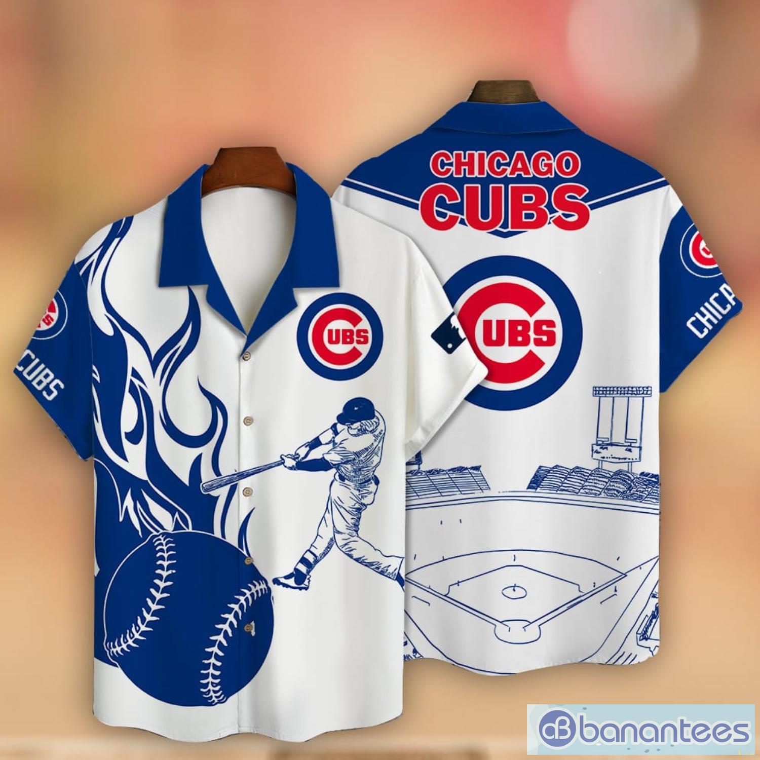 Chicago Cubs Major League Baseball 3D Print White Hawaiian Shirt New Trend For Fans Product Photo 1