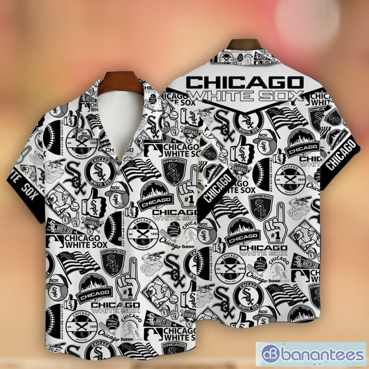 Chicago White Sox Major League Baseball Logo Pattern 2023 AOP Hawaiian Shirt New Trend For Fans Product Photo 1